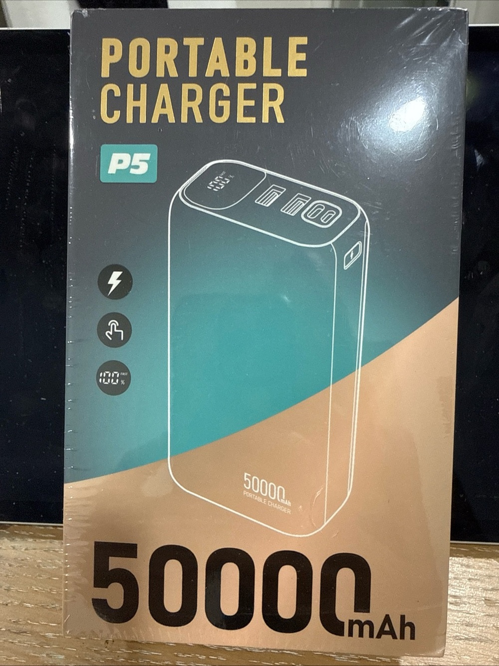Portable Charger P5 50000mAh Power Bank - Teal & Tan